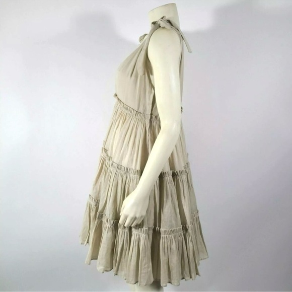 Tuckernuck INNIKA CHOO Ramie Big Frill Dress Ché Pas Se Foam Beige Sand size M - Picture 6 of 8